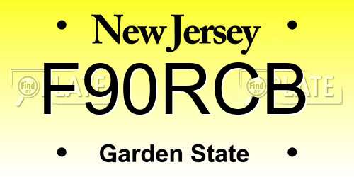 F90RCB New Jersey License Plate