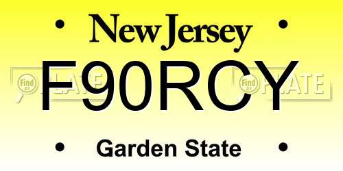 F90RCY New Jersey License Plate
