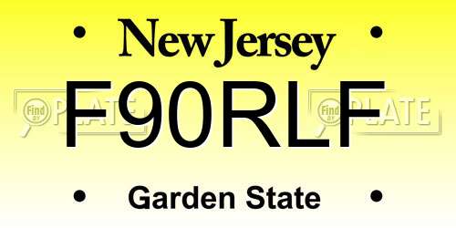 F90RLF New Jersey License Plate