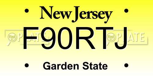 F90RTJ New Jersey License Plate
