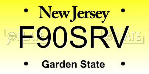 F90SRV New Jersey License Plate