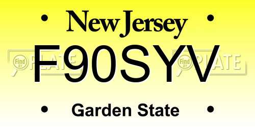F90SYV New Jersey License Plate