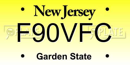 F90VFC New Jersey License Plate