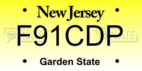 F91CDP New Jersey License Plate