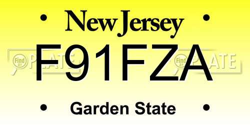 F91FZA New Jersey License Plate