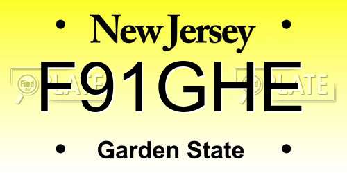 F91GHE New Jersey License Plate