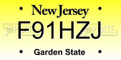 F91HZJ New Jersey License Plate