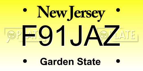 F91JAZ New Jersey License Plate