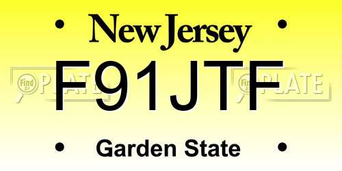 F91JTF New Jersey License Plate