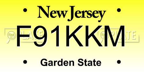 F91KKM New Jersey License Plate