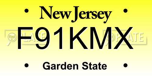 F91KMX New Jersey License Plate