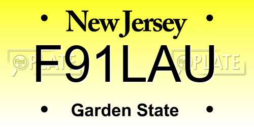 F91LAU New Jersey License Plate