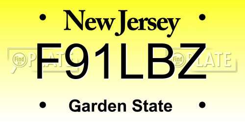 F91LBZ New Jersey License Plate