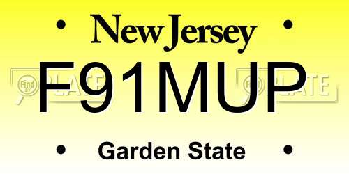 F91MUP New Jersey License Plate