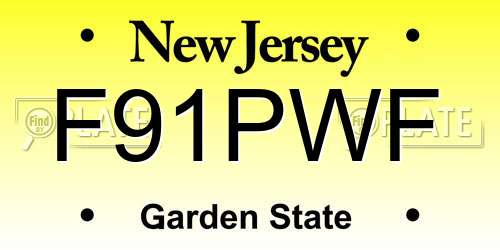 F91PWF New Jersey License Plate