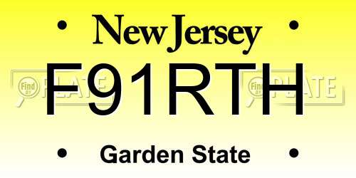 F91RTH New Jersey License Plate