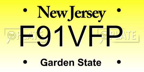 F91VFP New Jersey License Plate