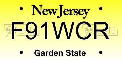 F91WCR New Jersey License Plate