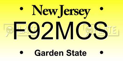 F92MCS New Jersey License Plate