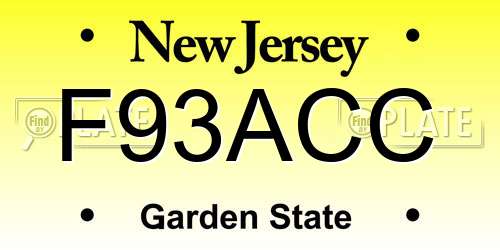 F93ACC New Jersey License Plate