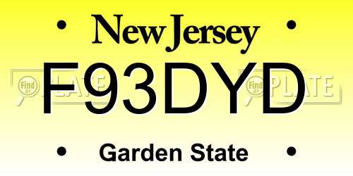 F93DYD New Jersey License Plate