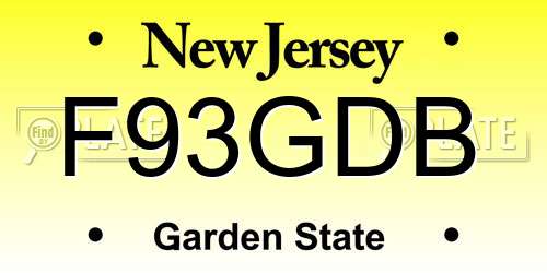 F93GDB New Jersey License Plate