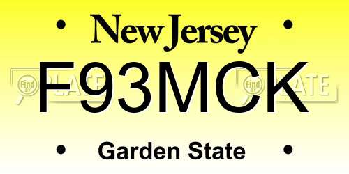 F93MCK New Jersey License Plate