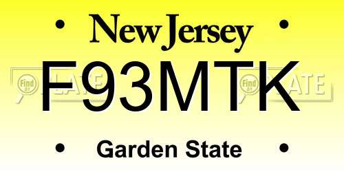 F93MTK New Jersey License Plate