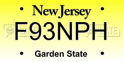 F93NPH New Jersey License Plate