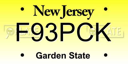 F93PCK New Jersey License Plate
