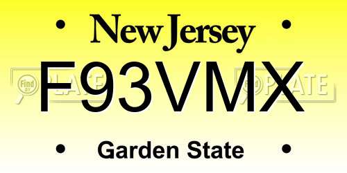 F93VMX New Jersey License Plate