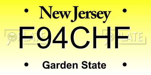 F94CHF New Jersey License Plate