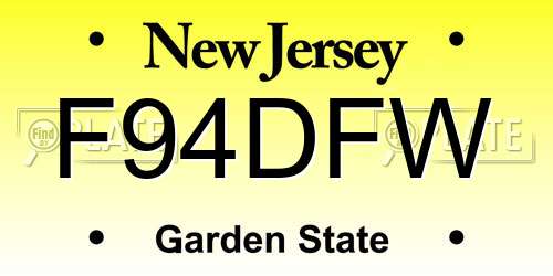 F94DFW New Jersey License Plate