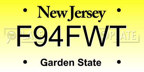 F94FWT New Jersey License Plate