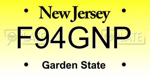 F94GNP New Jersey License Plate