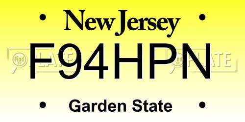 F94HPN New Jersey License Plate