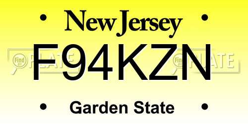 F94KZN New Jersey License Plate
