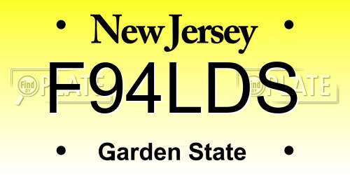 F94LDS New Jersey License Plate