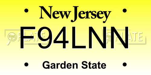 F94LNN New Jersey License Plate