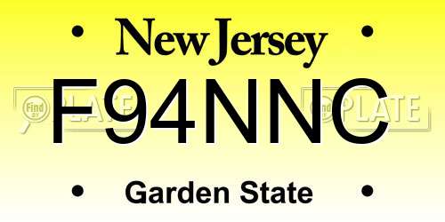 F94NNC New Jersey License Plate