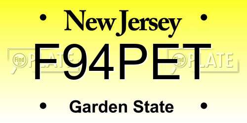 F94PET New Jersey License Plate
