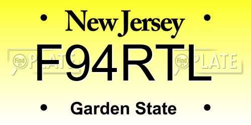 F94RTL New Jersey License Plate