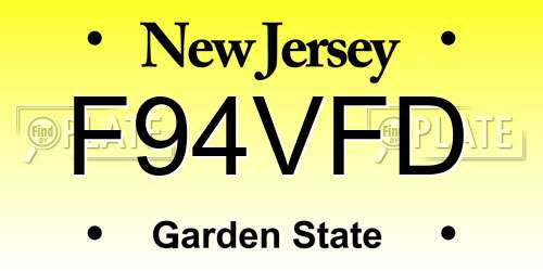 F94VFD New Jersey License Plate