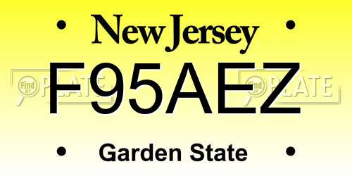 F95AEZ New Jersey License Plate