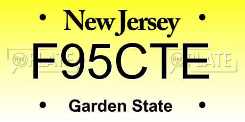 F95CTE New Jersey License Plate