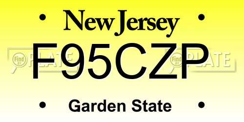 F95CZP New Jersey License Plate
