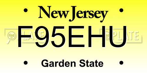 F95EHU New Jersey License Plate