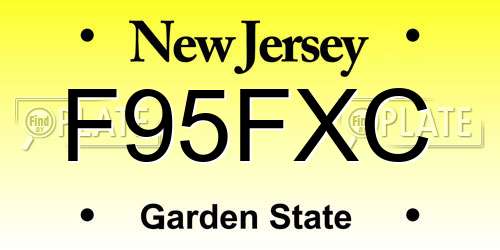 F95FXC New Jersey License Plate