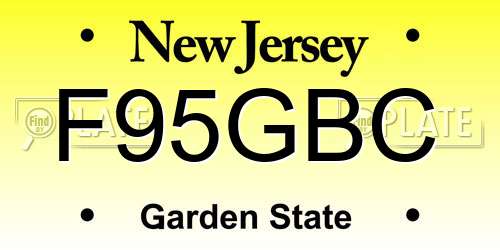 F95GBC New Jersey License Plate