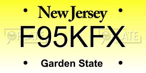 F95KFX New Jersey License Plate